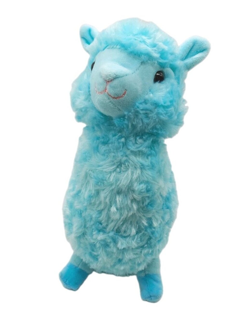 Llama Alpaca Plush Stuffed Animal Blue Swirl Fur 10" Tall 2017 Inter American